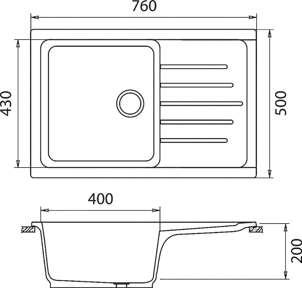 Мойка кухонная GranFest Practic GF-P760L бежевый P-760 L беж - 3