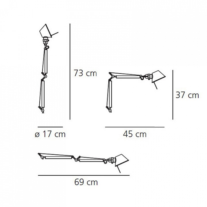 Основание для настольной лампы Artemide Tolomeo Micro  9Вт K A010300 - 5