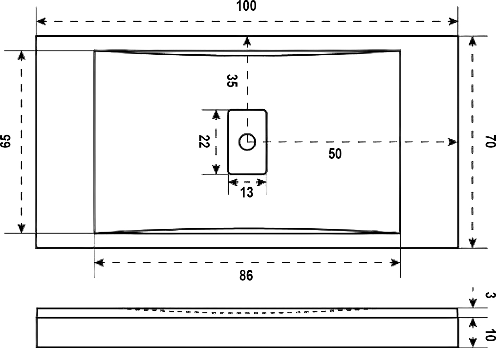 Поддон для душа Good Door Flow 100x70, с ножками и экраном ЛП00111 - 2