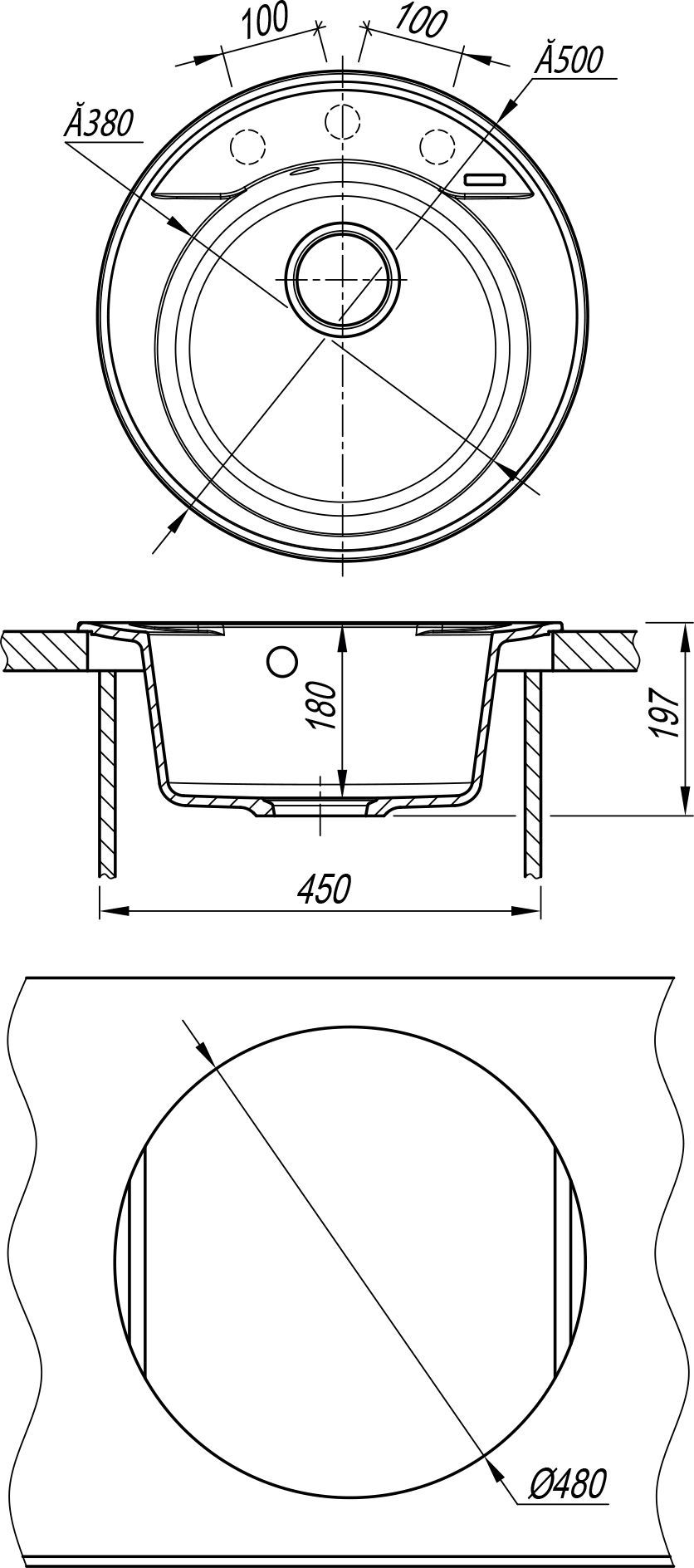 Мойка Flortek Авис 500, бежевый FG  23.010.B0500.104 - 2