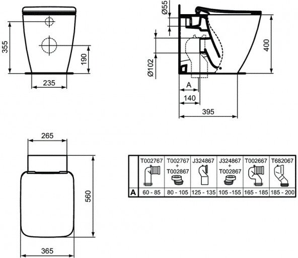 Унитаз приставной Ideal Standard Strada II AquaBlade T359801 - 2