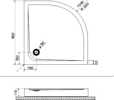 Поддон EXCELLENT Sense Compact 90x90 BREX.SEN09WHC - 1