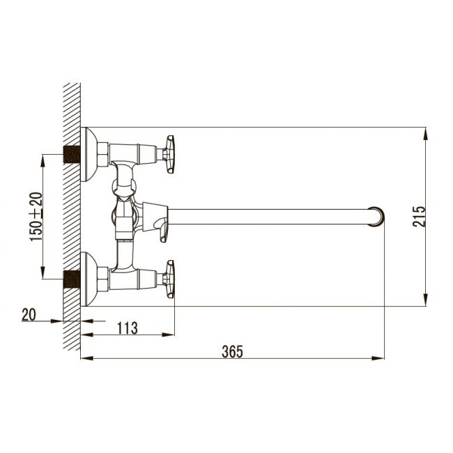 Смеситель Kaiser Crystal 28155 универсальный - 1