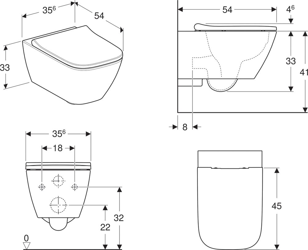 Унитаз подвесной Geberit Smyle Square 500.683.01.1 - 8