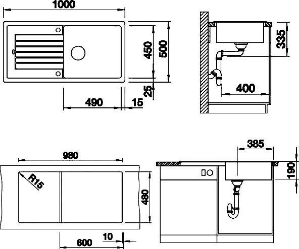 Мойка из гранита Blanco Zia черный  517568 - 4