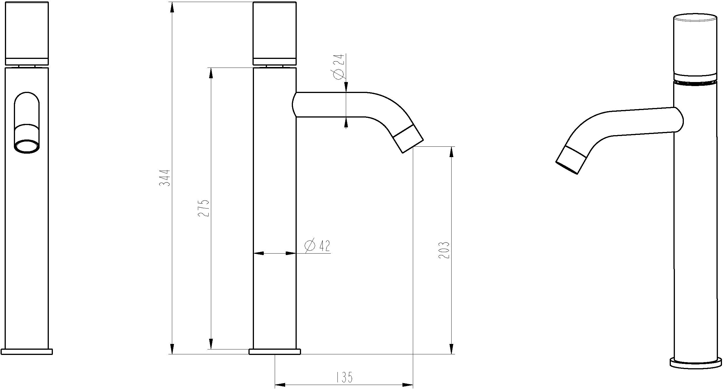 Смеситель Boheme Stick 122-WCR для раковины, white diamond chrome - 1