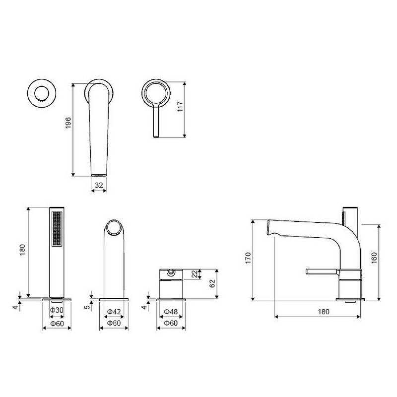 Смеситель на борт ванны Excellent Pi хром AREX.1234CR - 2