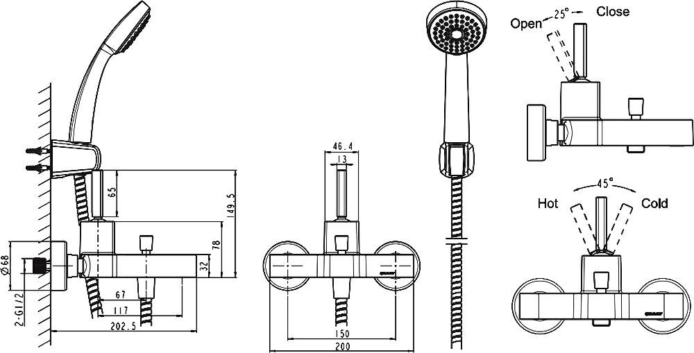 Смеситель для ванны Bravat Spring  F679113C-B - 6