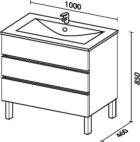 Комплект мебели Sanvit Кубэ-3 100 белый глянец - 4