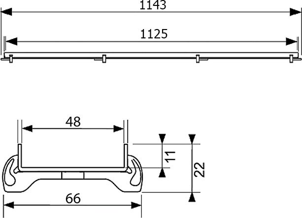 Душевой лоток Tece drainlinе 120 см  611270 - 4