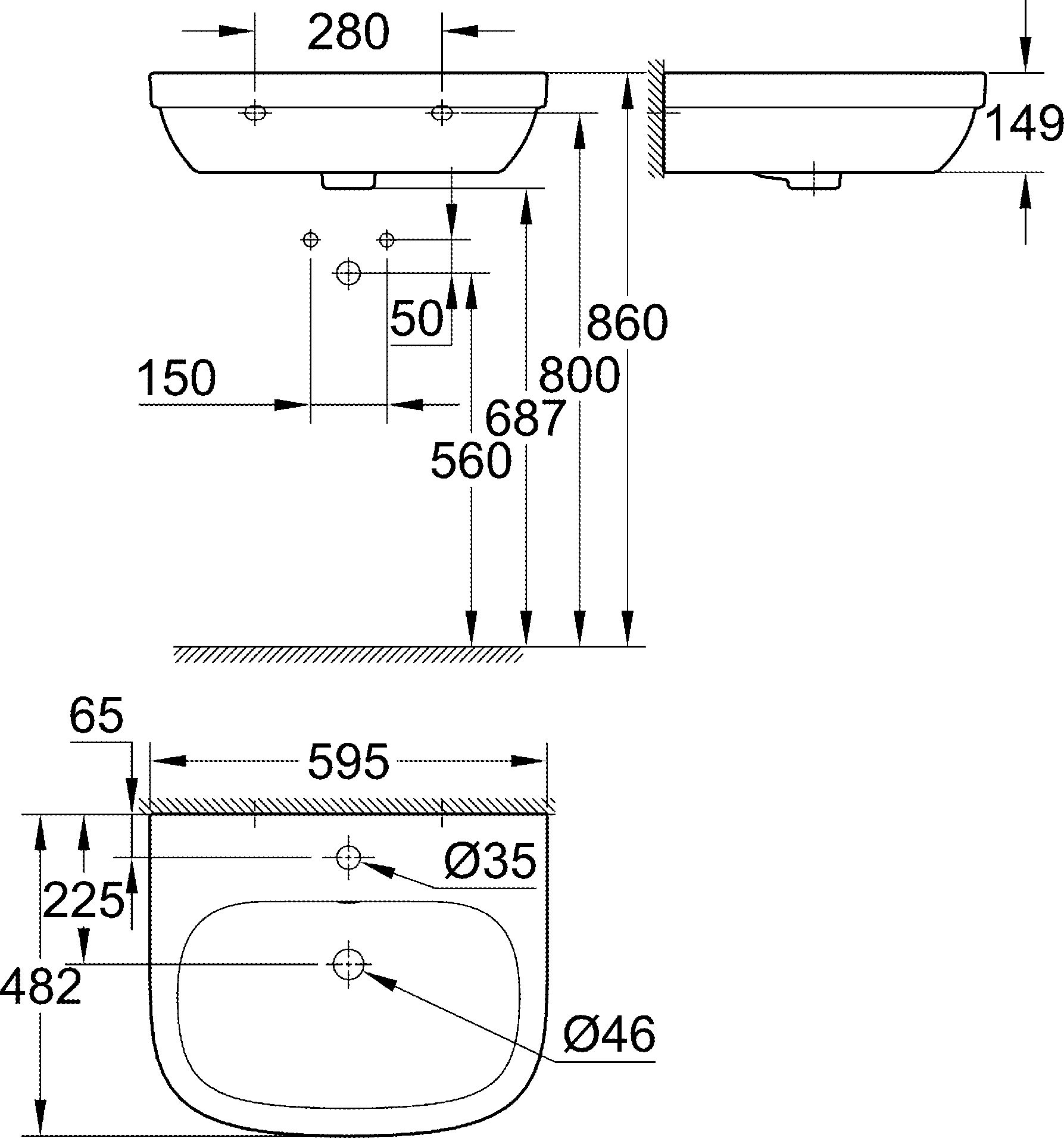 Раковина Grohe Euro Ceramic 39335000 - 12