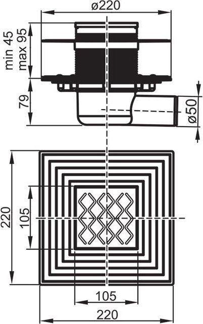 Душевой трап Ravak SN501 10.5x10.5 X01435 - 4