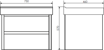 Тумба с раковиной Comforty Дублин 75 белый глянец 00004137103 - 4