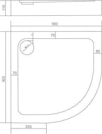 Поддон для душа Good Door Раунд R 90x90 ПН00067 - 2