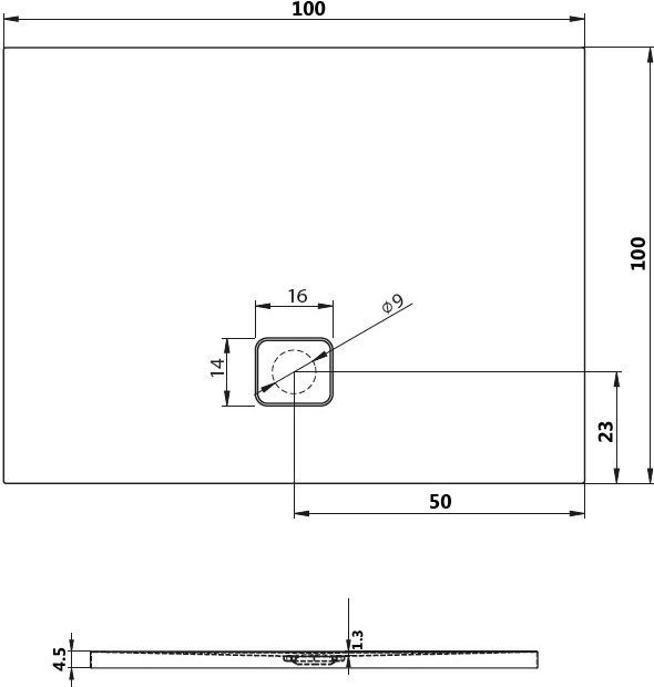 Квадратный душевой поддон Riho Basel 100x100 см (DC340050000000S) D005035005 - 6