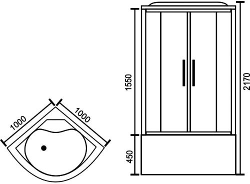 Душевая кабина Royal Bath RB 100BK3-WC-CH - 4