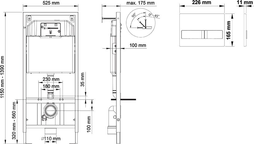 Система инсталляции для унитазов Berges Wasserhaus Novum L5 с черной кнопкой смыва Soft Touch 040215 - 4