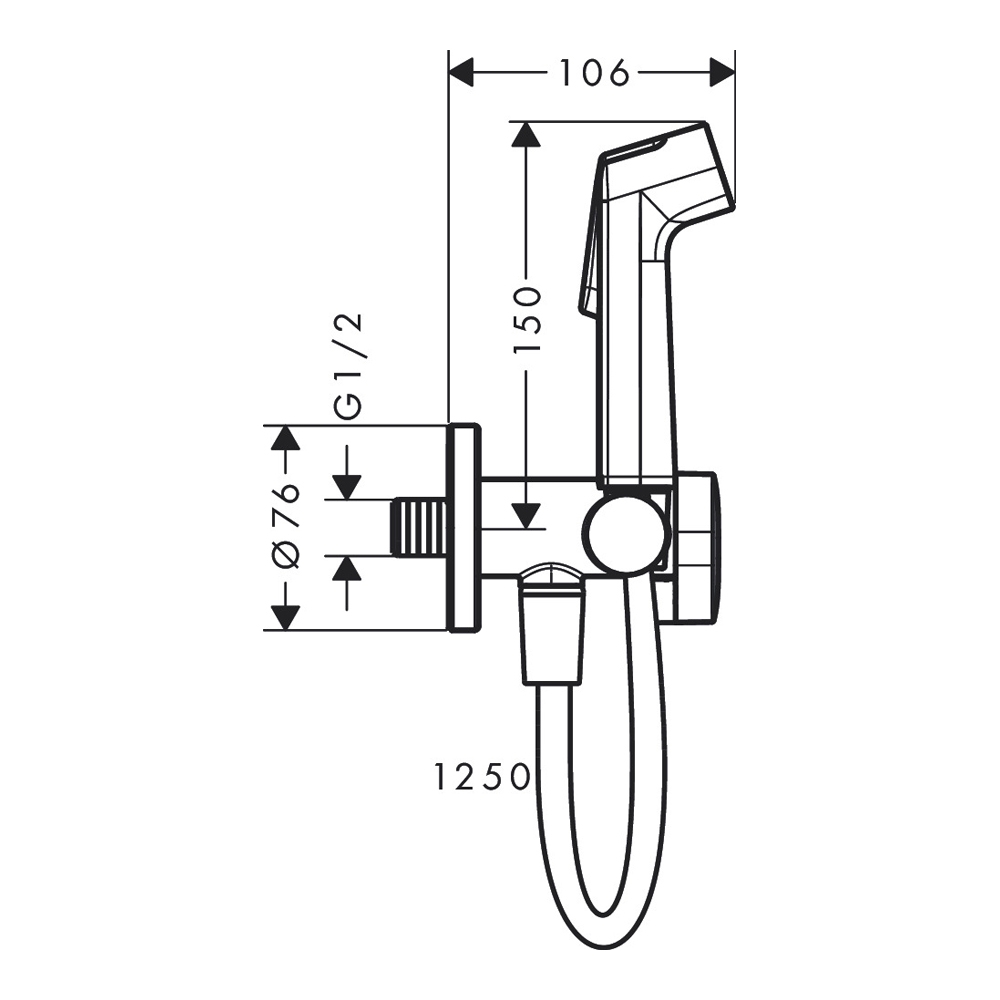 Гигиенический душ Hansgrohe Bidette S хром 29230000 - 1