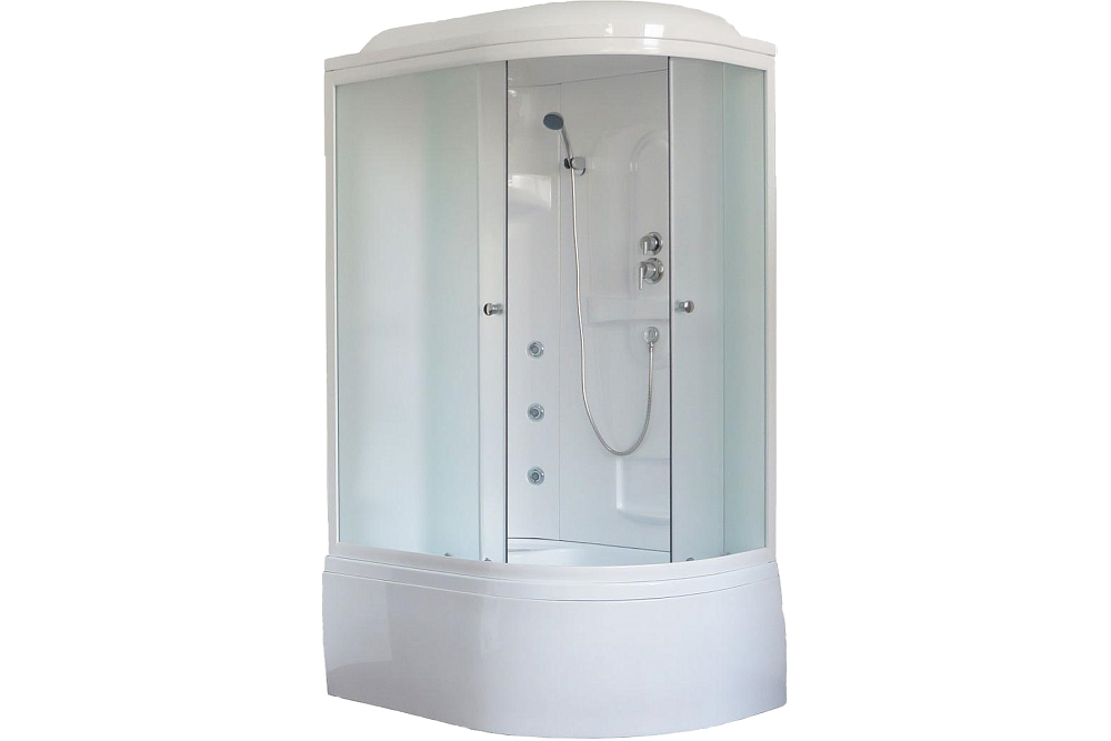 Душевая кабина Royal Bath 120х80 левая белая стекло матовое с гидромассажем RB8120ВК2-M-L - 0