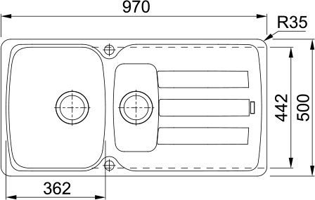 Мойка кухонная Franke AZG 651 графит 114.0489.385 - 3