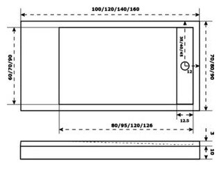 Поддон для душа Good Door Stella 120x90, с ножками и экраном ЛП00148 - 1