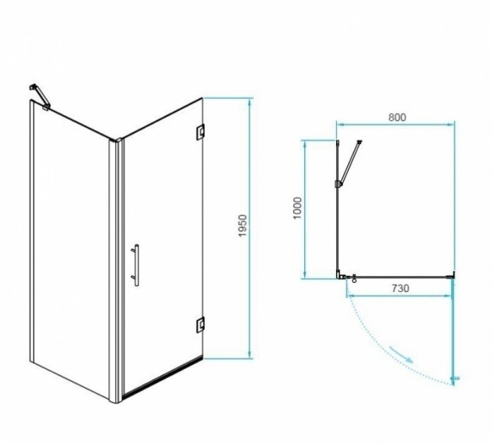 Душевой уголок RGW Passage PA-36-1B 80x100 профиль черный стекло прозрачное 410836180-014 - 2