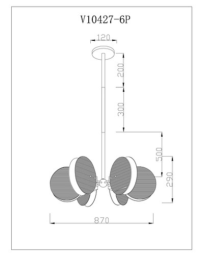 Люстра на штанге Moderli Bari V10427-6P - 2