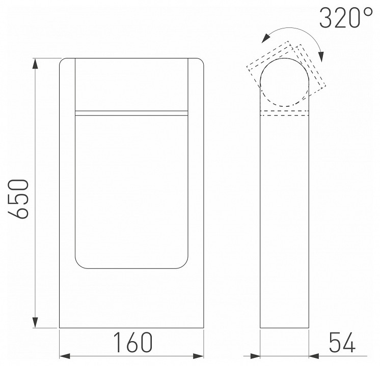 Уличный светодиодный светильник Arlight LGD-Path-Frame-Rotary-H650G-6W Warm3000 029436(1) - 2