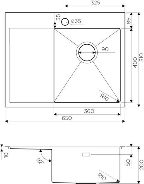 Мойка кухонная Omoikiri Akisame 65-GM-R вороненая сталь 4973098 - 1