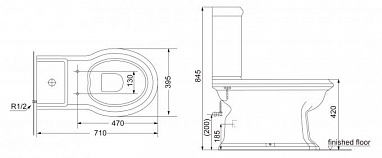 Унитаз компакт Creo Ceramique Dijon DI1002+DI1003+DI1001N с бачком и сиденьем Микролифт - 2