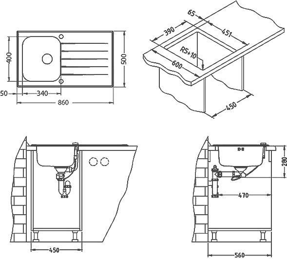 Мойка кухонная Alveus Glassix 10 белая 1099462 - 2