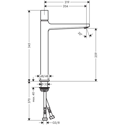 Смеситель для раковины Hansgrohe Metropol хром  32572000 - 2