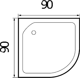 Поддон душевой полукруглый River Wemor 90/15 C  10000002919 - 3