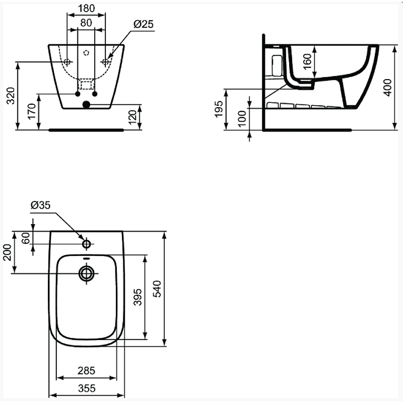 Биде подвесное Ideal Standard I.Life белый T461501 - 4