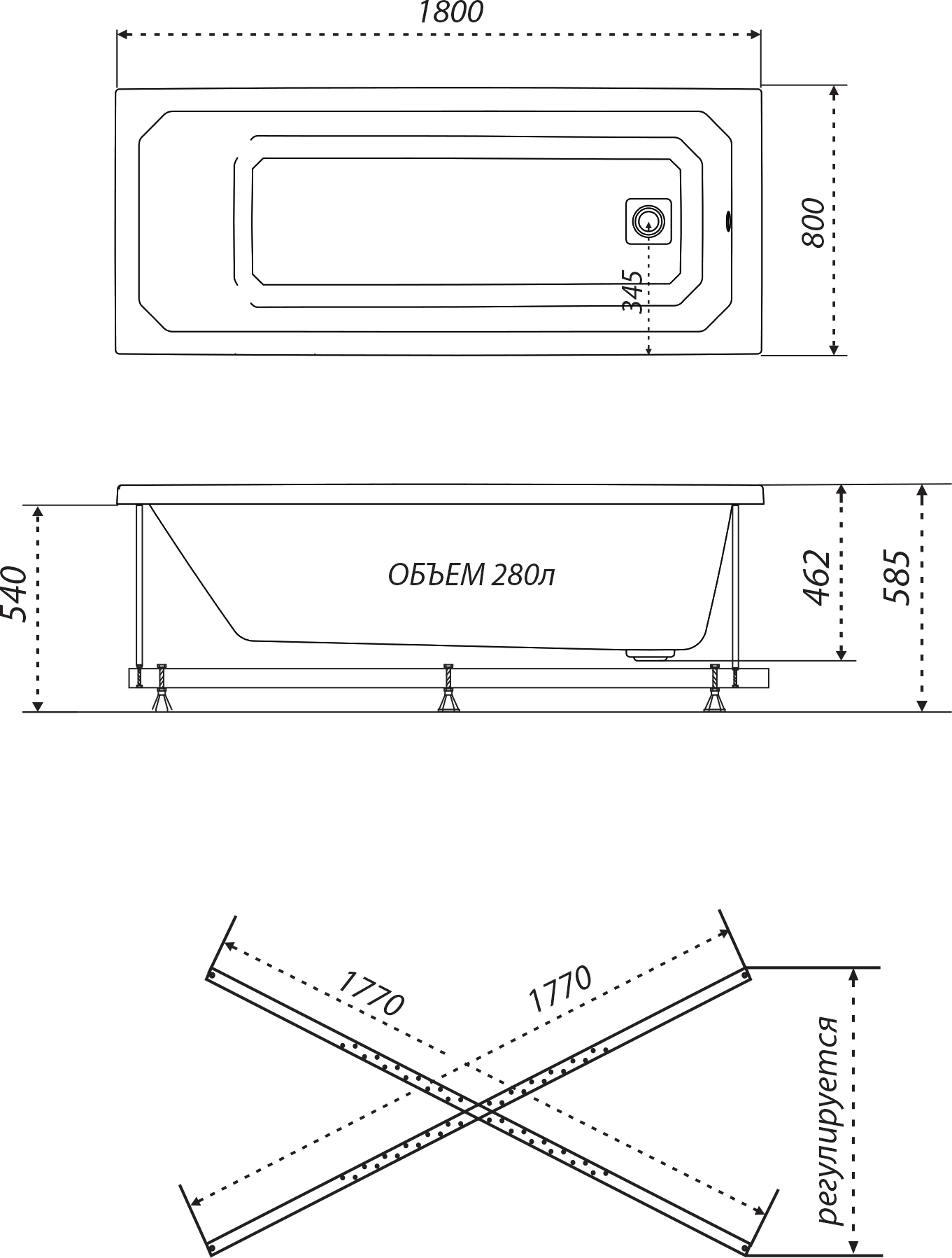 Акриловая ванна Triton Прага 180х80 Щ0000049119 - 5