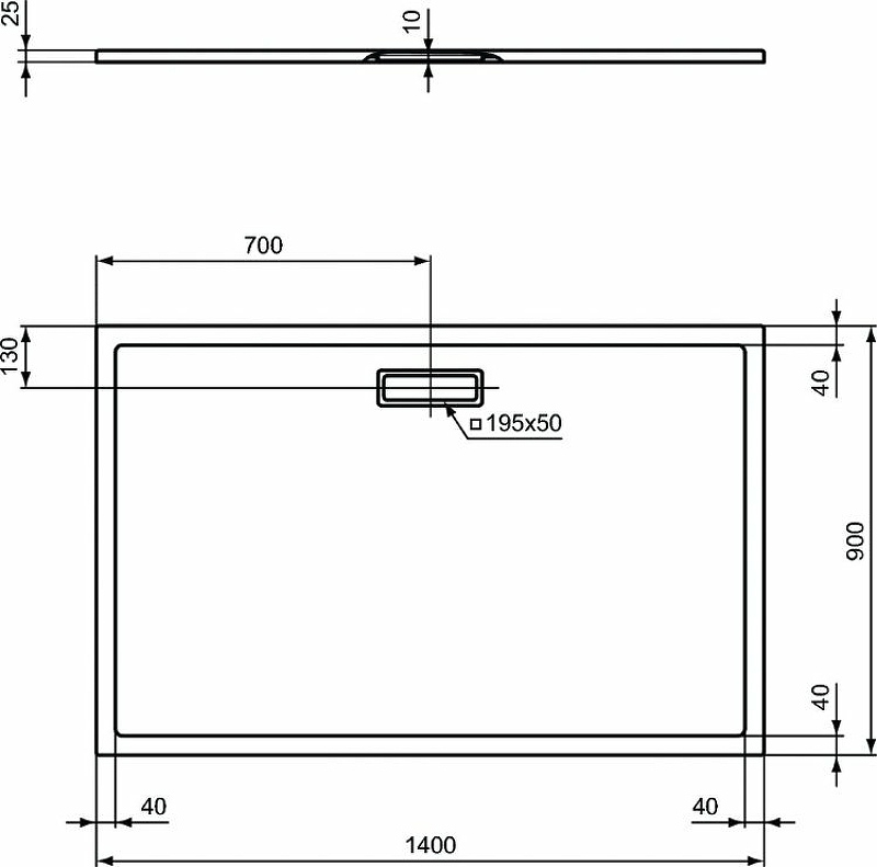 Поддон для душа Ideal Standard Ultraflat 140х90 белый T448401 - 5