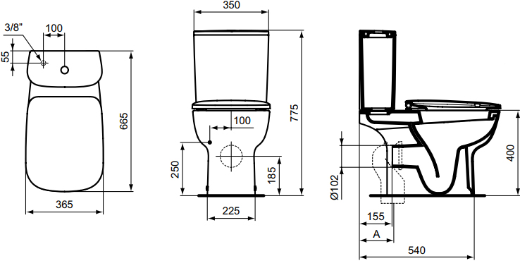 Унитаз-компакт Ideal Standard Esedra T283401 - 1