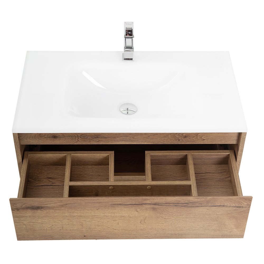 Тумба с раковиной BelBagno Kraft 80 темное дерево - 5