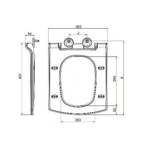 Сиденье для унитаза Esbano Duero черное матовое ZAESUNDUERCBM - 1