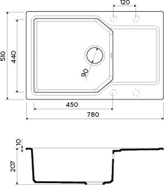 Мойка кухонная Omoikiri Yonaka 78-LB-SA бежевая 4993416 - 2