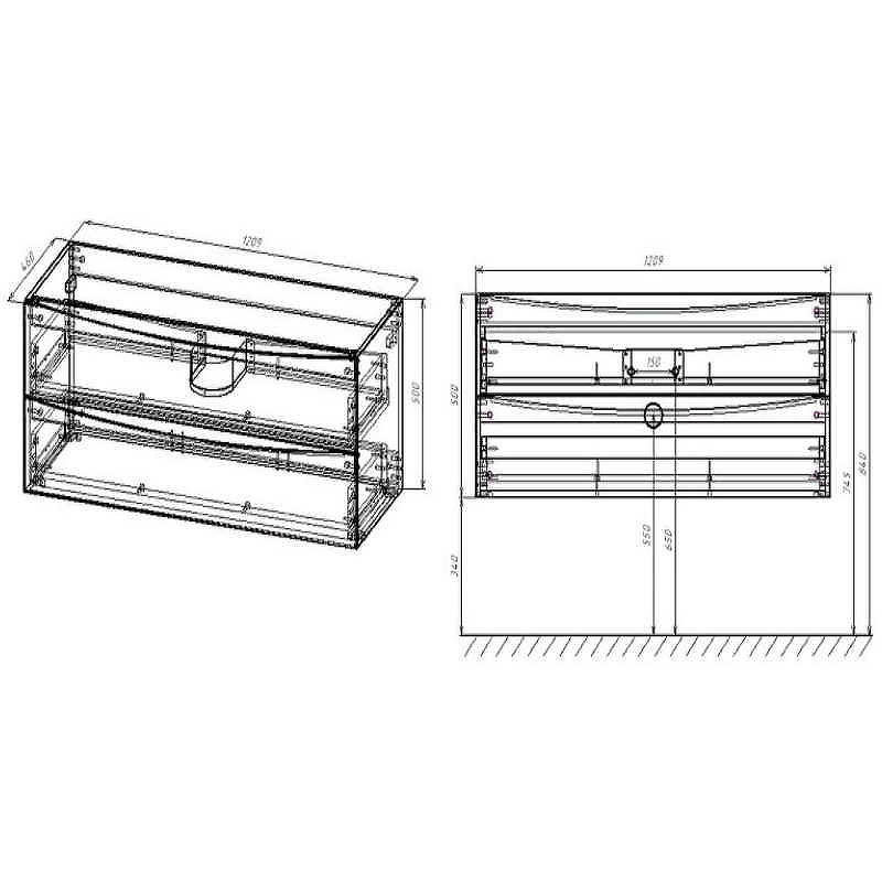 Тумба с раковиной Vincea Gio Mia 120 белая - 1