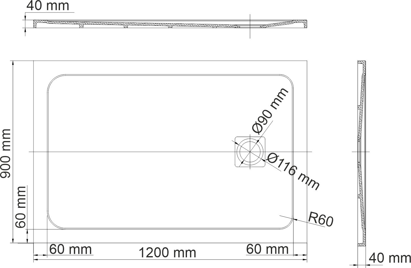 Поддон для душа Wasserkraft Rhin 44T07 120x90 - 1