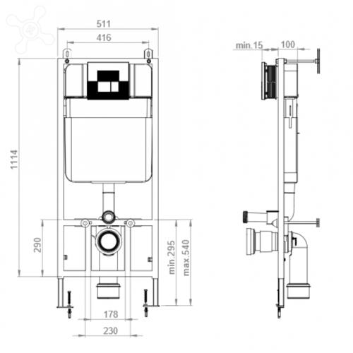 Инсталляция beWash для подвесного унитаза 500RZVSN074HM0000001 - 3