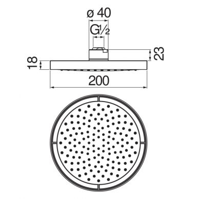 Верхний душ Nobili Rubinetterie 20 черный, матовый  AD139/10CBM - 1