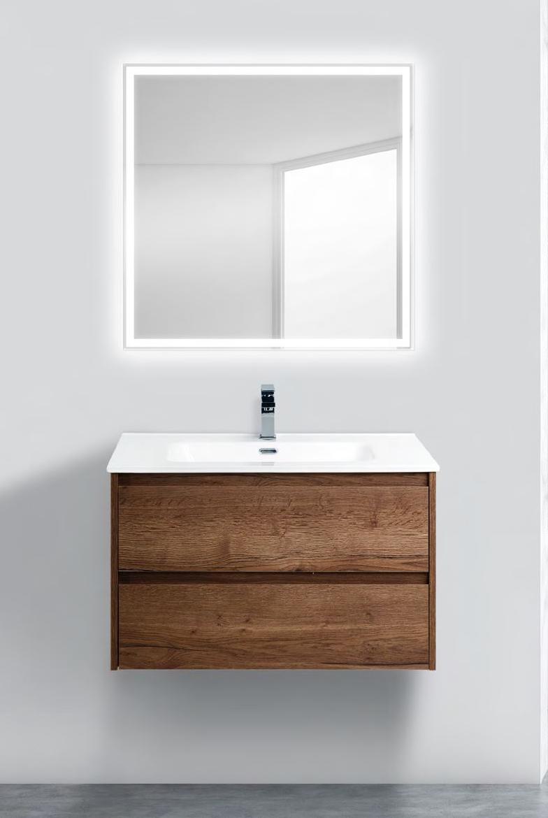Тумба с раковиной BelBagno Kraft 80 темное дерево - 8