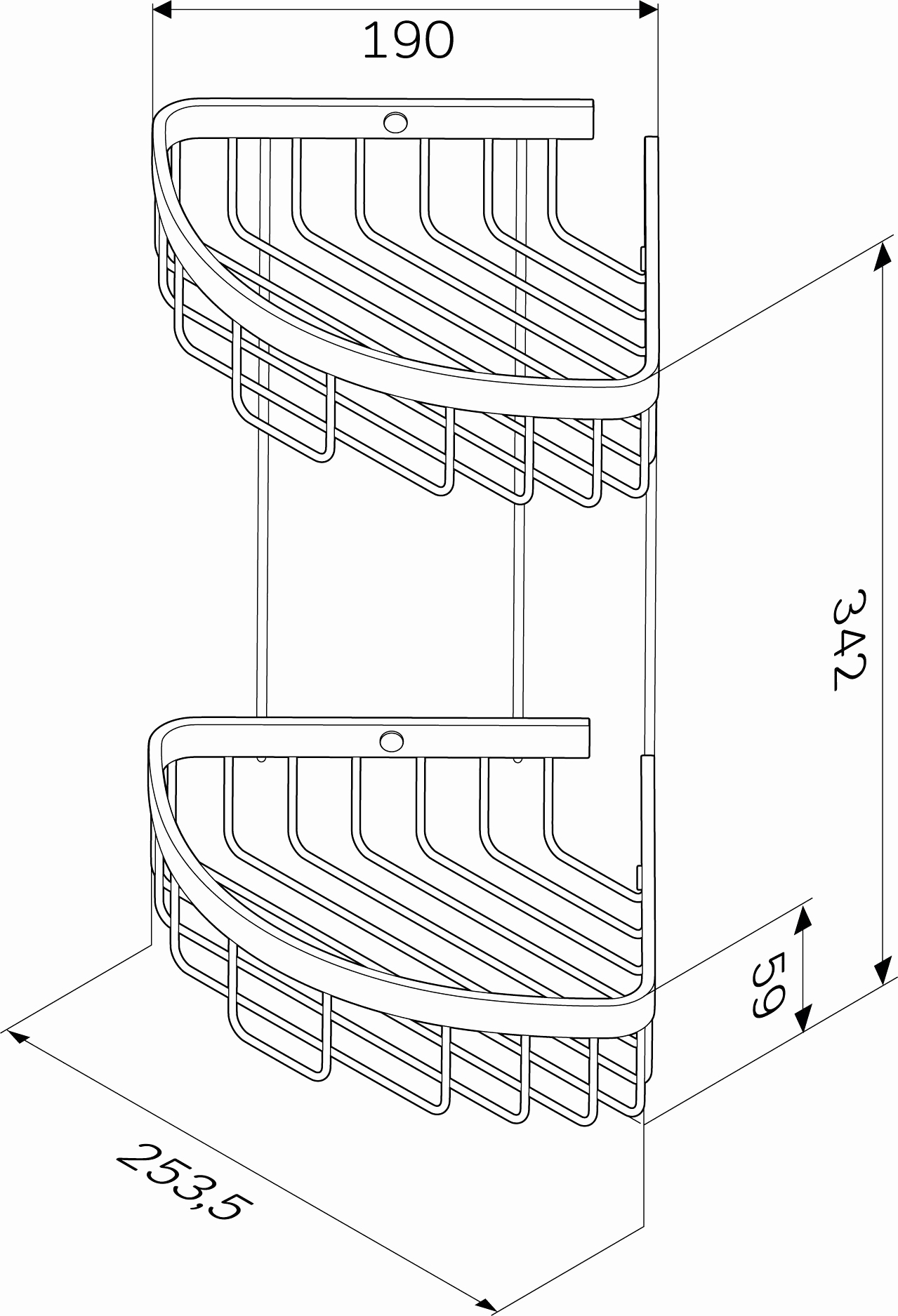 Полка AM.PM Sense L A7452200 2-ярусная, хром - 5