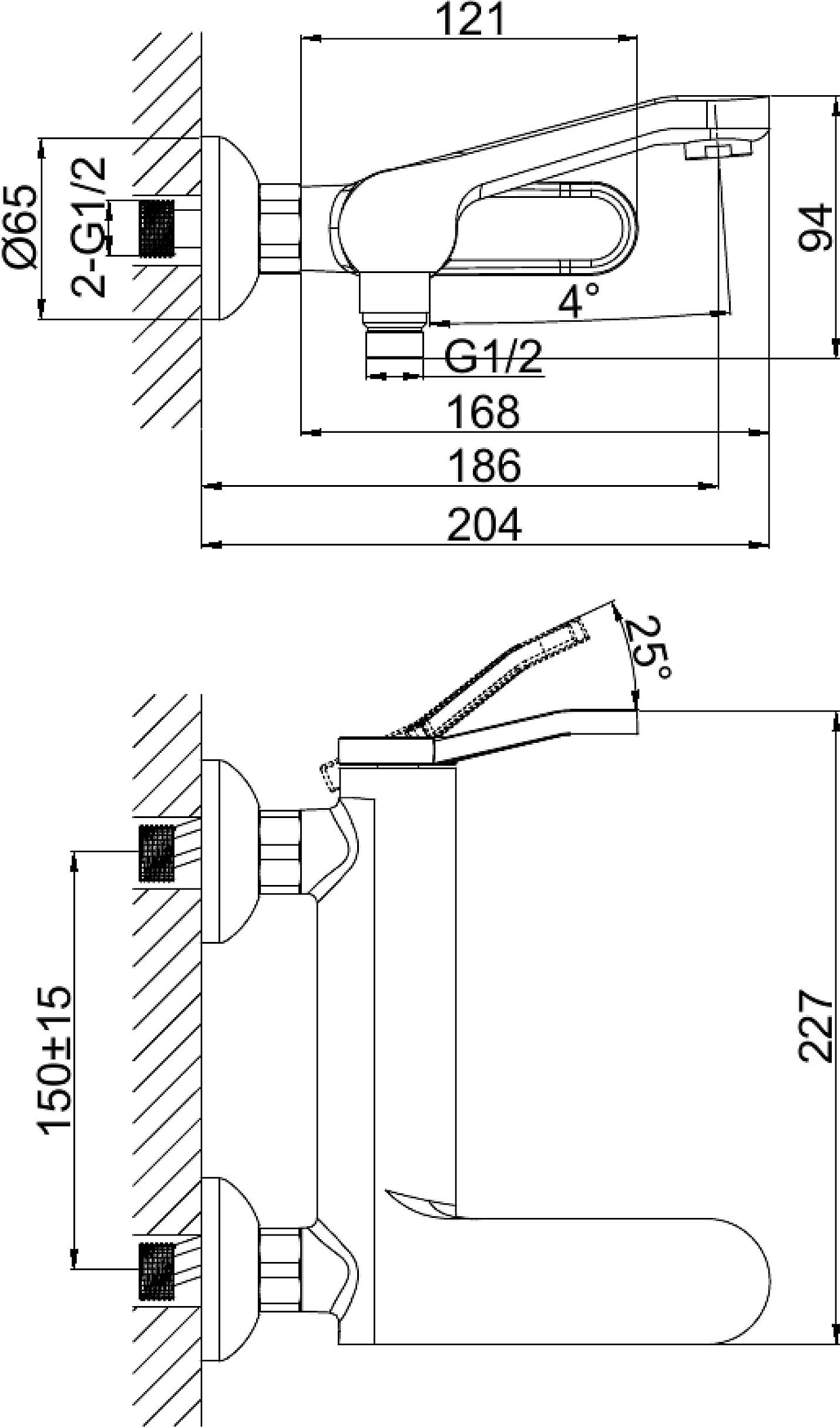 Смеситель для ванны D&K DA1063241 - 1