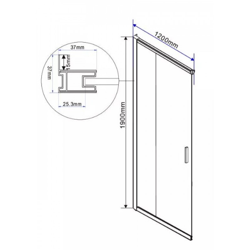 Душевая дверь Vincea Garda 120 черная стекло прозрачное VHC-1G120CLB - 1