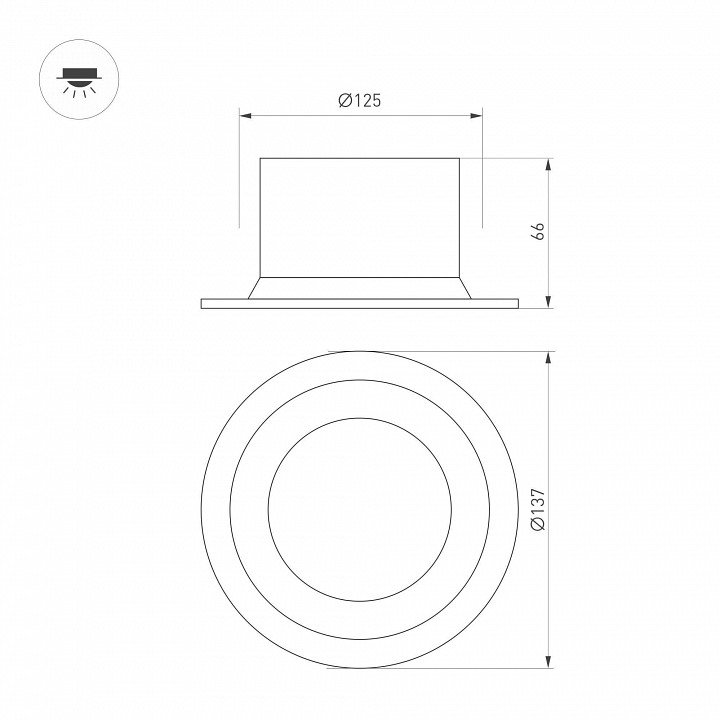 Встраиваемый светильник Arlight MS-DROP-BUILT 041500 - 1