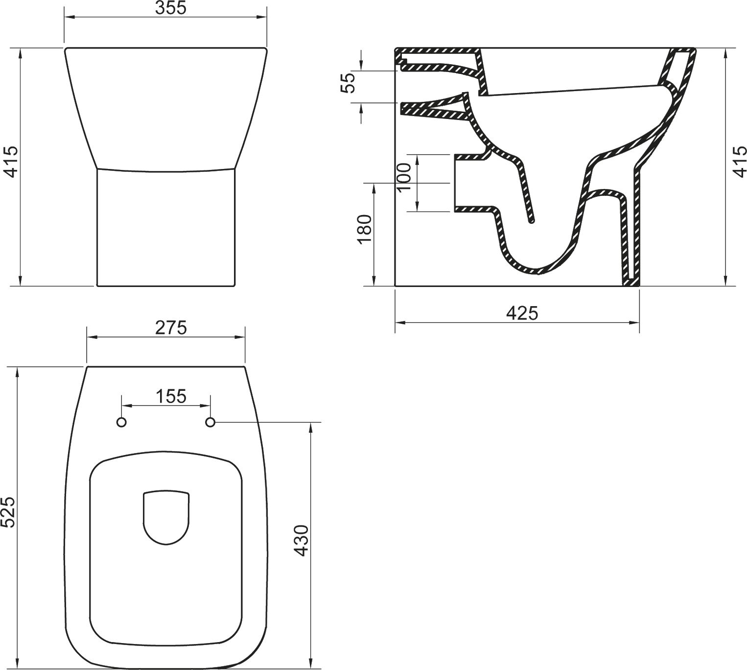 Унитаз приставной BelBagno Lago BB128CB с сиденьем микролифт BB128SC - 1